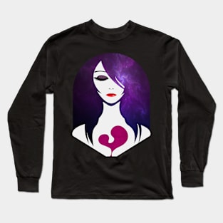 Heart of the Night Woman Fantasy Illustration Long Sleeve T-Shirt